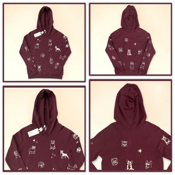 NWT Johnny Was Tippi Embroidered Dogs Cropped Hooded Sweatshirt - Picture 12 of 16